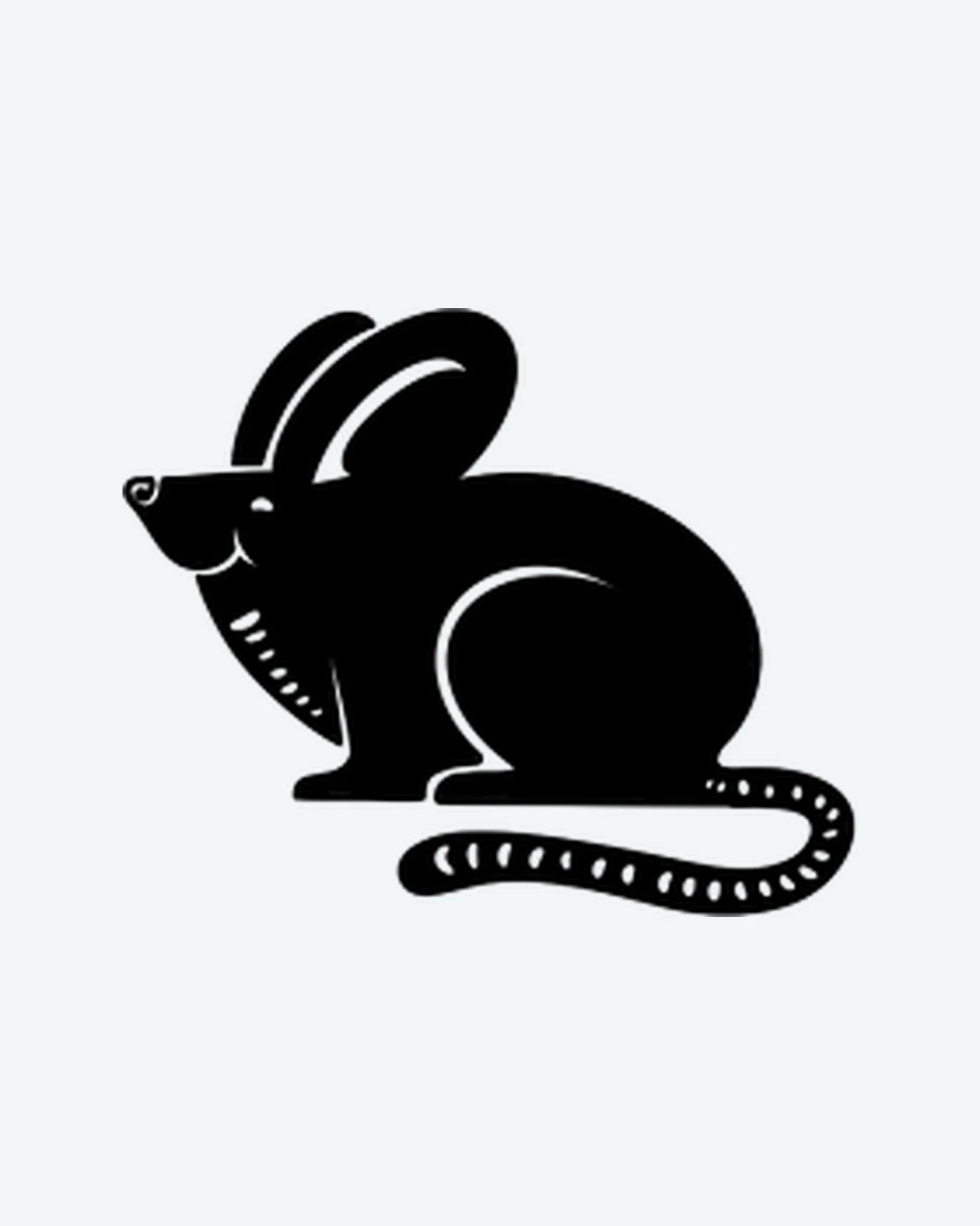 Mouse Icon semi-permanent tattoo design by INKY – Eye, Spiral, Pattern, Silhouette illustration, 2 x 2 in (4x4 cm), available at inkytatt.com