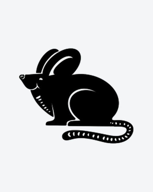 Mouse Icon semi-permanent tattoo design by INKY – Eye, Spiral, Pattern, Silhouette illustration, 2 x 2 in (4x4 cm), available at inkytatt.com