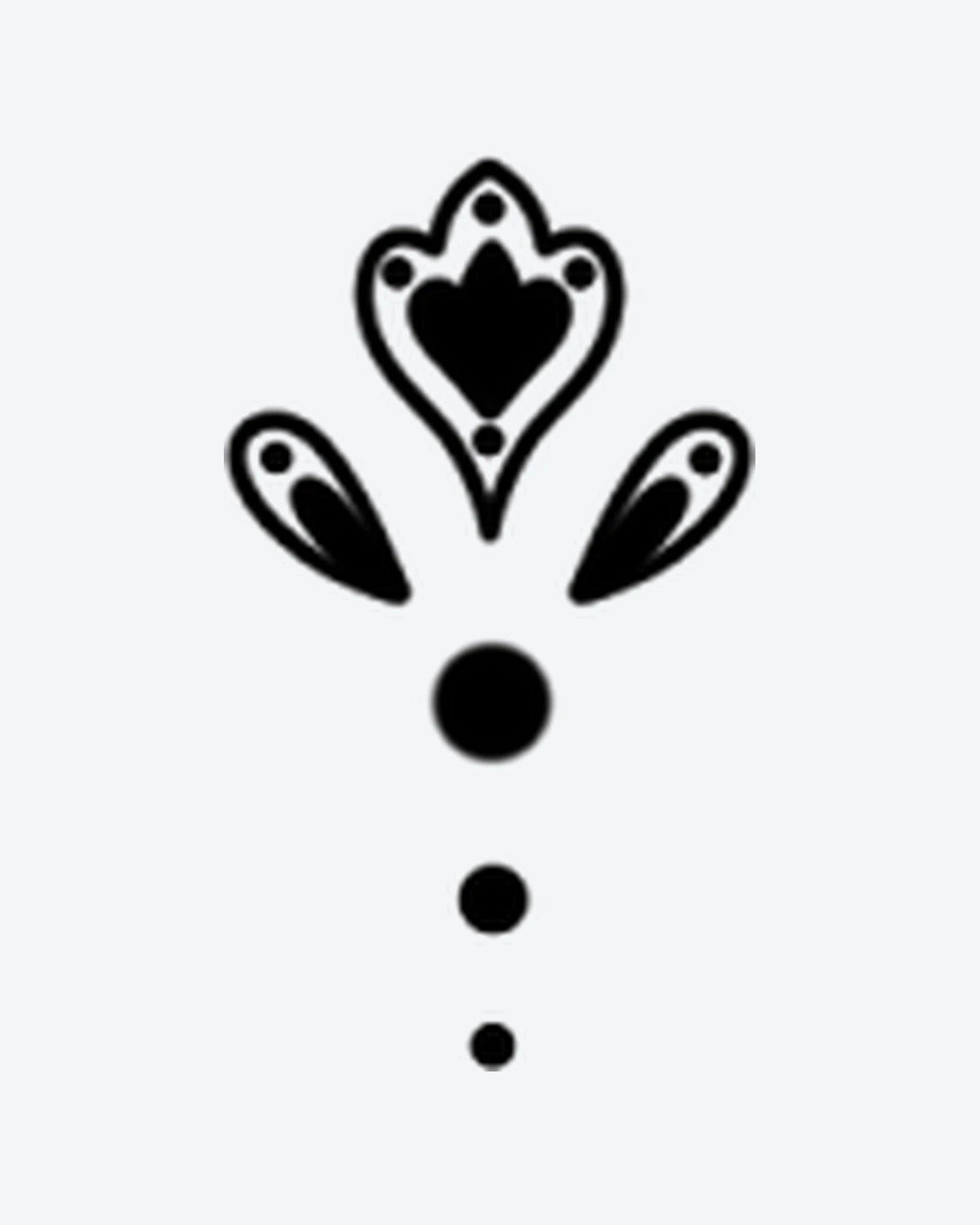 Ornate Dot semi-permanent tattoo design by INKY – Heart, Geometric, Dots, Pattern illustration, 0.5 x 0.5 in (1x1 cm), available at inkytatt.com