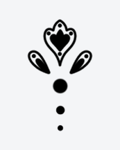 Ornate Dot semi-permanent tattoo design by INKY – Heart, Geometric, Dots, Pattern illustration, 0.5 x 0.5 in (1x1 cm), available at inkytatt.com