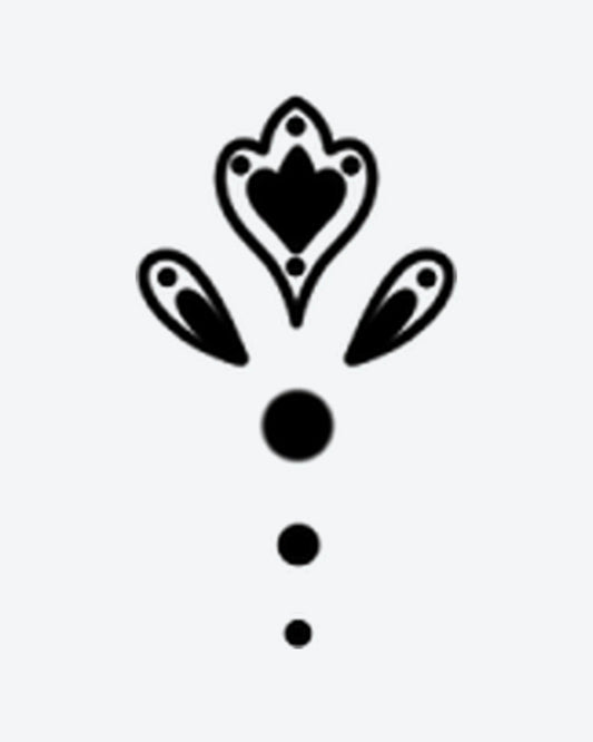Ornate Dot semi-permanent tattoo design by INKY – Heart, Geometric, Dots, Pattern illustration, 0.5 x 0.5 in (1x1 cm), available at inkytatt.com