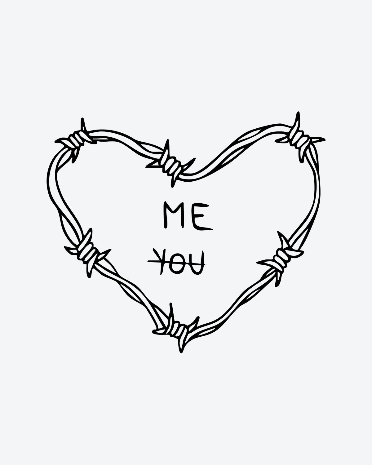 Wire Heart semi-permanent tattoo design by INKY – Heart illustration, 2 x 2 in (4x4 cm), available at inkytatt.com