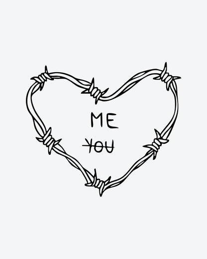 Wire Heart semi-permanent tattoo design by INKY – Heart illustration, 2 x 2 in (4x4 cm), available at inkytatt.com