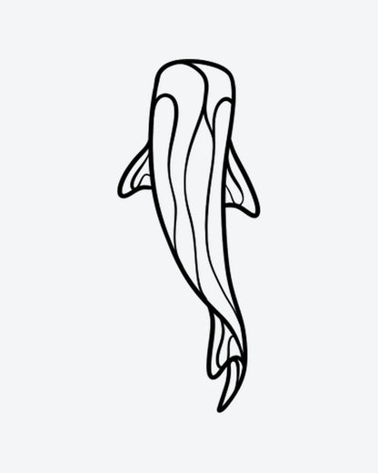 Fish Flow semi-permanent tattoo design by INKY – Fine Line, Fish, Lines, Water, Ocean illustration, 2 x 2 in (4x4 cm), available at inkytatt.com