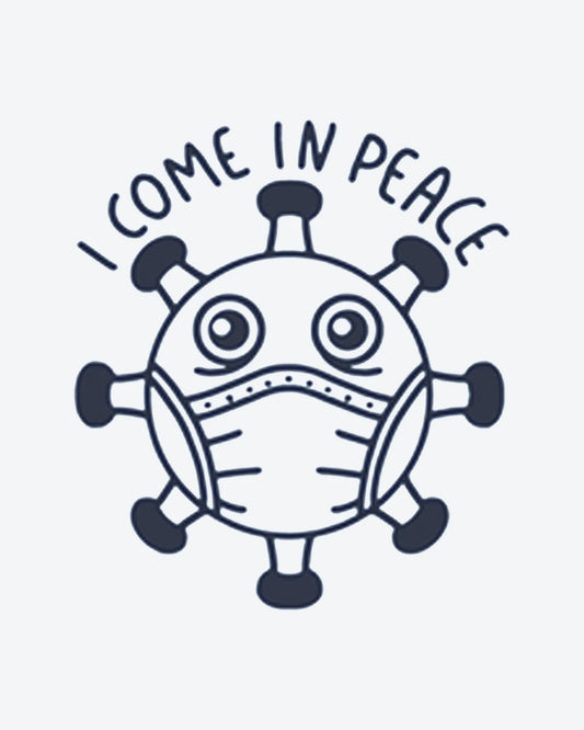 Virus Peace semi-permanent tattoo design by INKY – Line Art, Eye, Face illustration, 2 x 2 in (4x4 cm), available at inkytatt.com