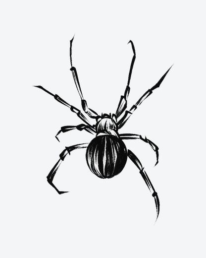 Ink Spider 2 semi-permanent tattoo design by INKY – Spider, Lines illustration, 2 x 2 in (4x4 cm), available at inkytatt.com