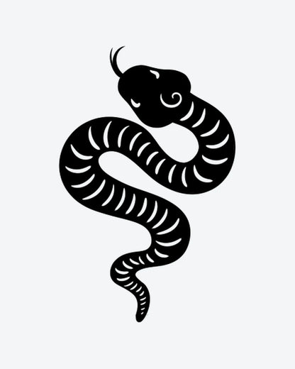 Mystic Serpen semi-permanent tattoo design by INKY – Eye, Pattern, Silhouette illustration, 2 x 2 in (4x4 cm), available at inkytatt.com