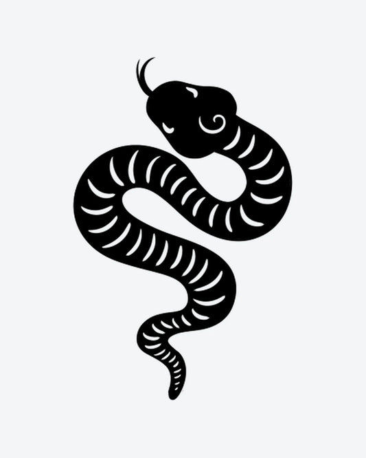 Mystic Serpen semi-permanent tattoo design by INKY – Eye, Pattern, Silhouette illustration, 2 x 2 in (4x4 cm), available at inkytatt.com