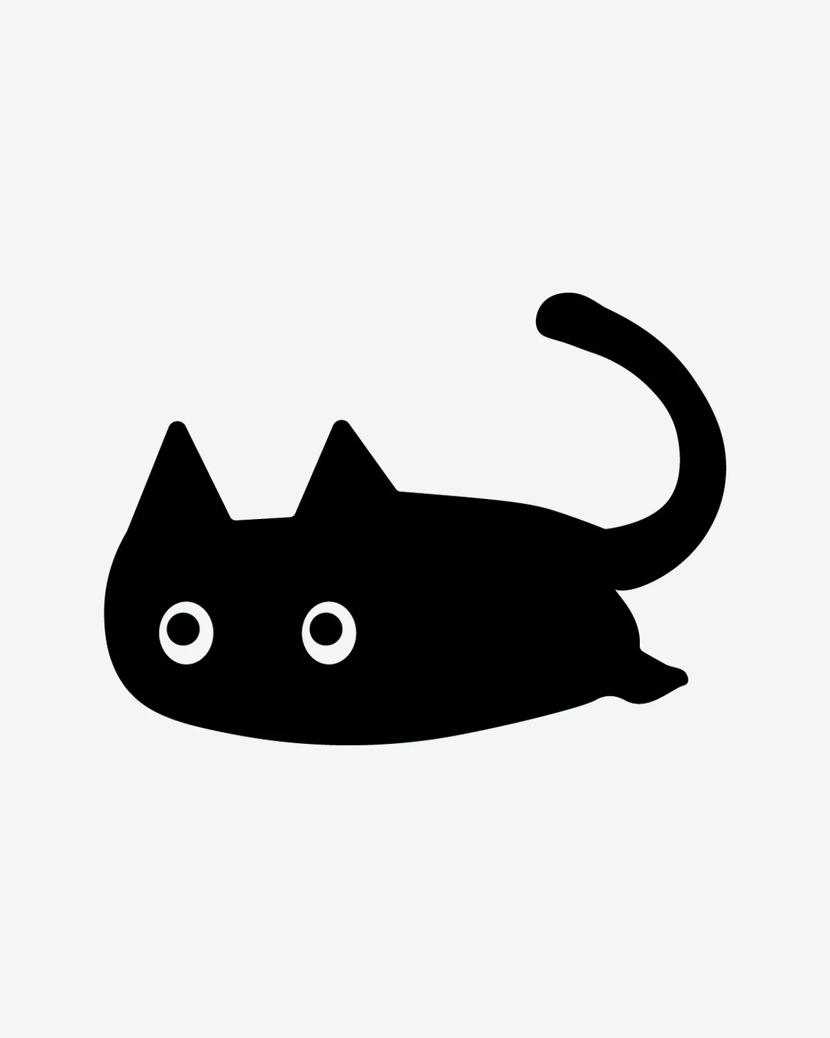 Black Kitty semi-permanent tattoo design by INKY – Cat, Eye, Silhouette illustration, 0.5 x 0.5 in (1x1 cm), available at inkytatt.com