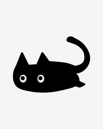 Black Kitty semi-permanent tattoo design by INKY – Cat, Eye, Silhouette illustration, 0.5 x 0.5 in (1x1 cm), available at inkytatt.com