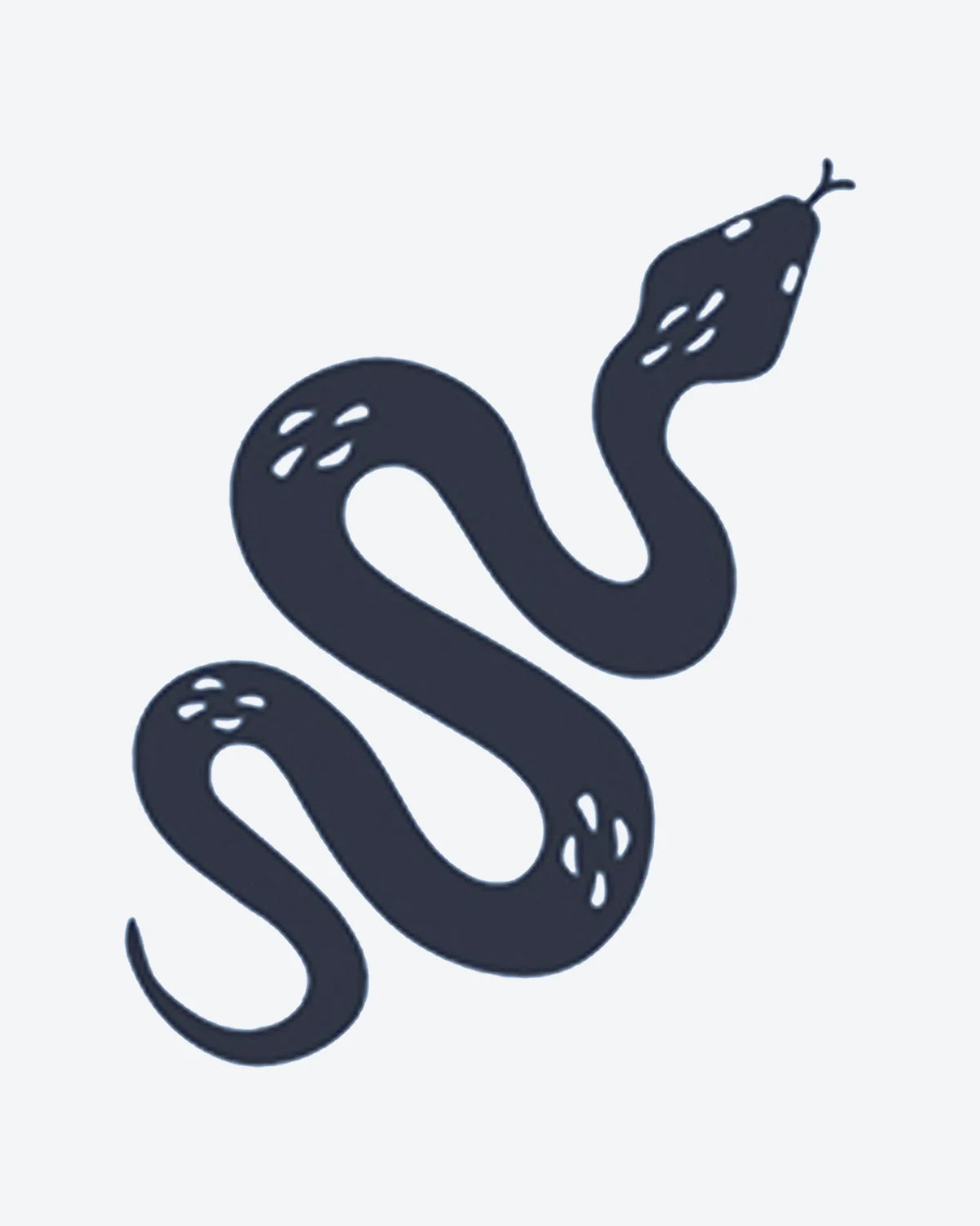 Dark Serpent semi-permanent tattoo design by INKY – Snake illustration, 2 x 2 in (4x4 cm), available at inkytatt.com