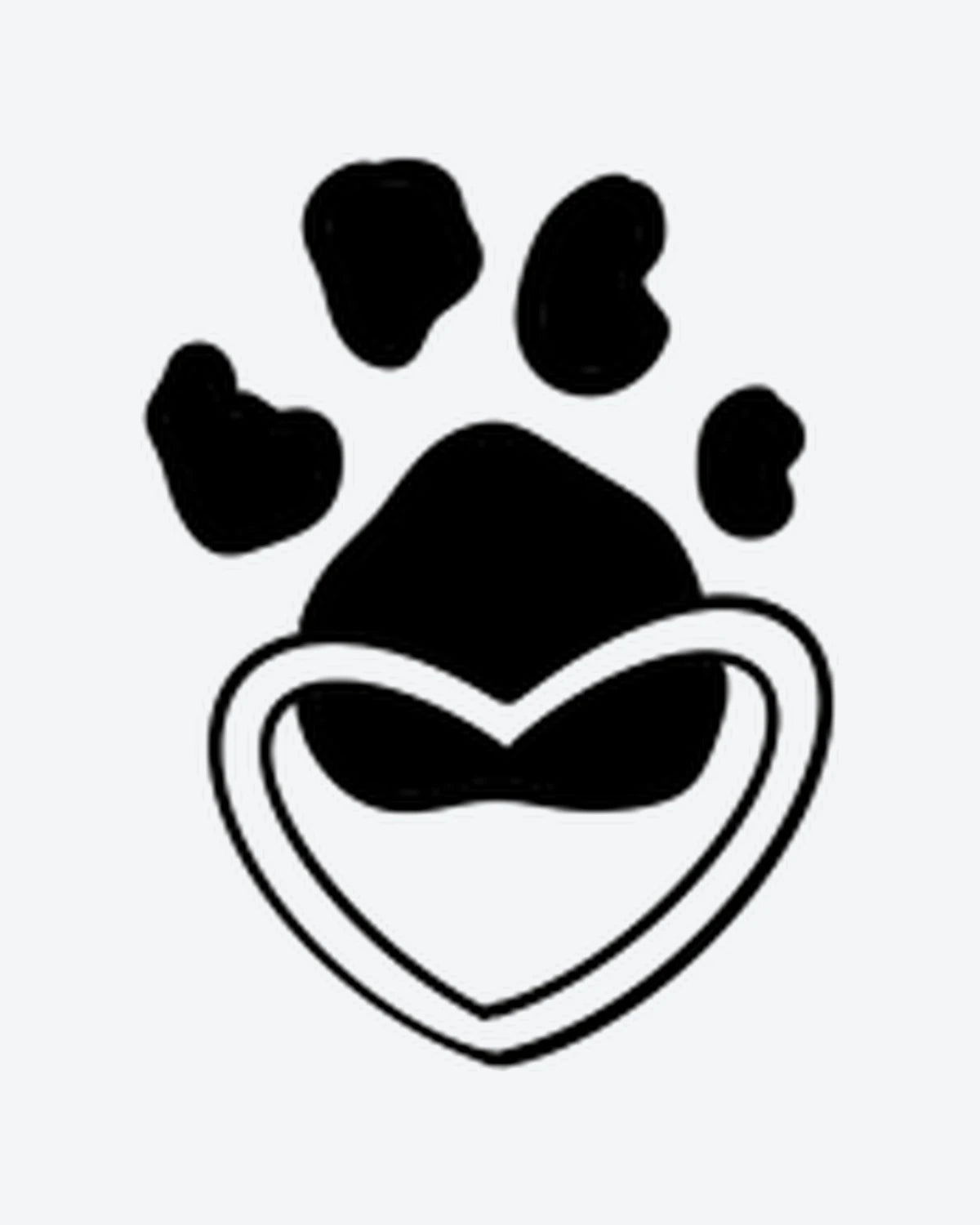 Paw Heart semi-permanent tattoo design by INKY – Heart, Paw illustration, 0.5 x 0.5 in (1x1 cm), available at inkytatt.com