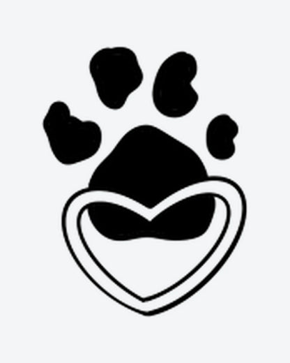 Paw Heart semi-permanent tattoo design by INKY – Heart, Paw illustration, 0.5 x 0.5 in (1x1 cm), available at inkytatt.com