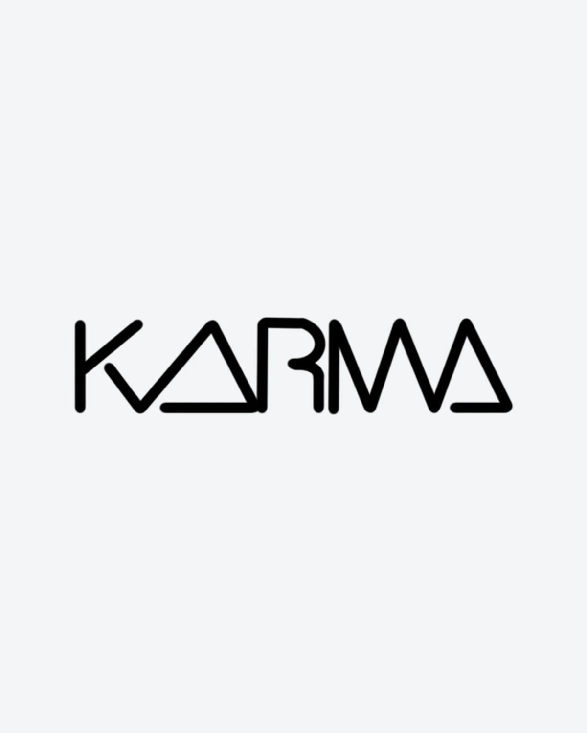 KARMA semi-permanent tattoo design by INKY – Geometric, Lines illustration, 2 x 2 in (4x4 cm), available at inkytatt.com