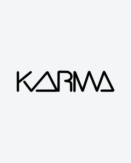 KARMA semi-permanent tattoo design by INKY – Geometric, Lines illustration, 2 x 2 in (4x4 cm), available at inkytatt.com