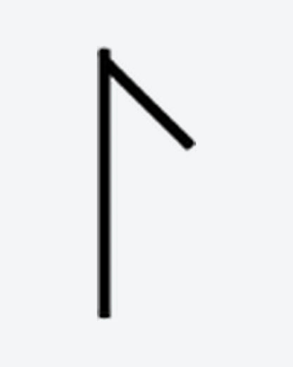 Nordic Rune 2 semi-permanent tattoo design by INKY – Fine Line, Geometric illustration, 0.5 x 0.5 in (1x1 cm), available at inkytatt.com