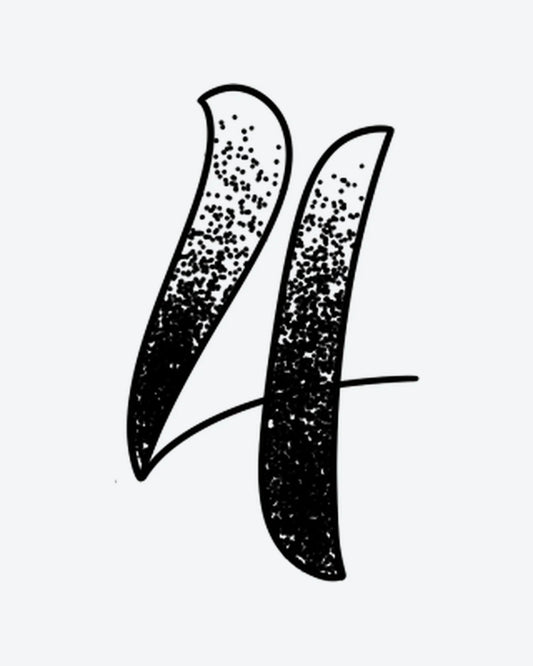 Stipple Four semi-permanent tattoo design by INKY – Dotwork illustration, 0.5 x 0.5 in (1x1 cm), available at inkytatt.com