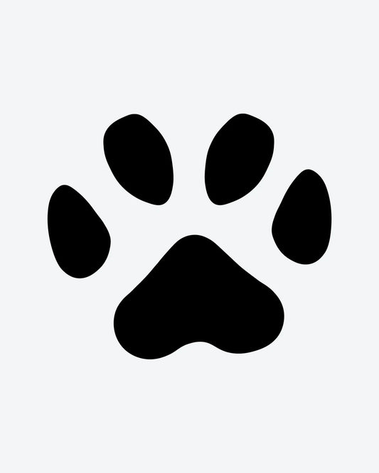 Paw Print semi-permanent tattoo design by INKY – Silhouette, Paw illustration, 0.5 x 0.5 in (1x1 cm), available at inkytatt.com
