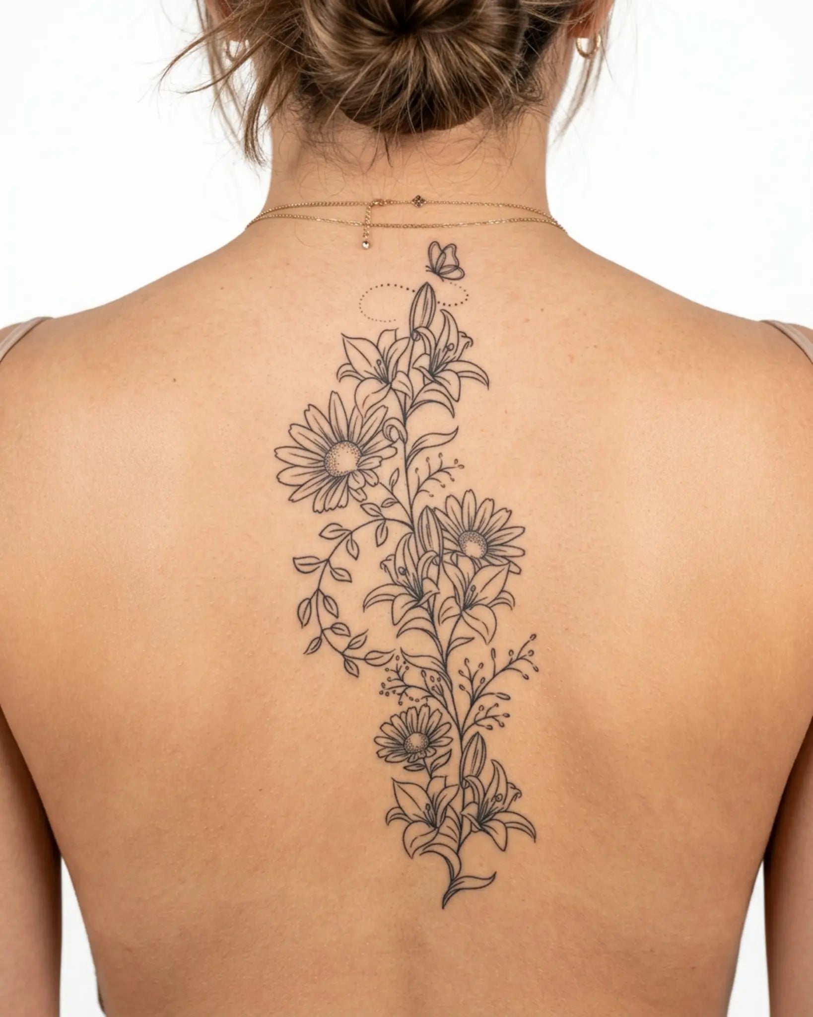 INKY Swirl semi-permanent tattoo applied on a woman – 4 x 8 in (11x20 cm) design, realistic ink look, lasts 10 days