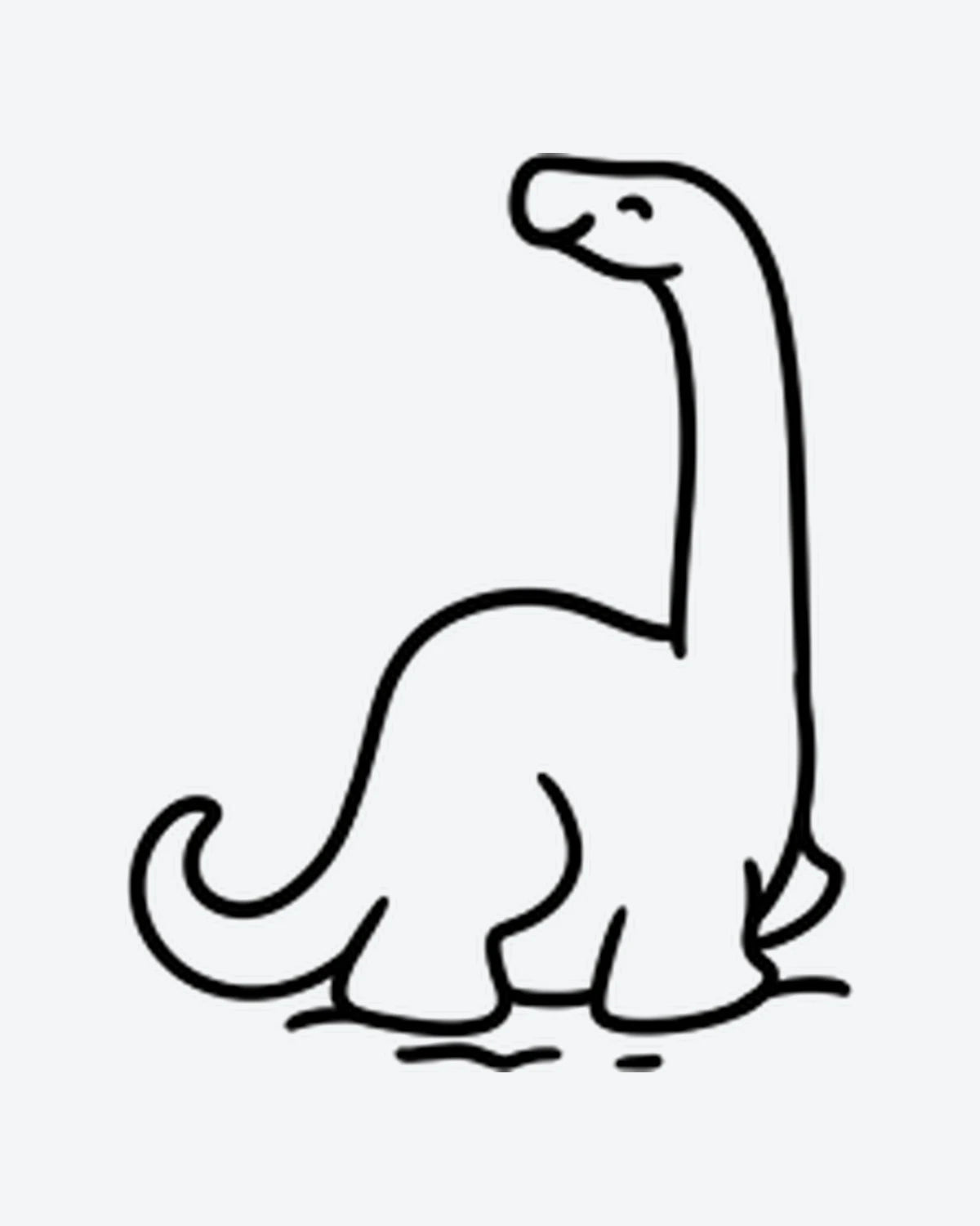 Cute Dino semi-permanent tattoo design by INKY – Line Art, Eye, Face, Silhouette illustration, 2 x 2 in (4x4 cm), available at inkytatt.com