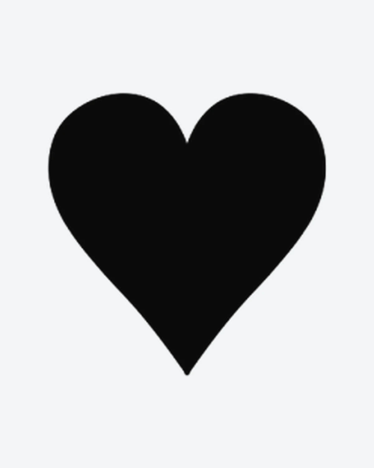 Black Heart semi-permanent tattoo design by INKY – Heart illustration, 0.5 x 0.5 in (1x1 cm), available at inkytatt.com