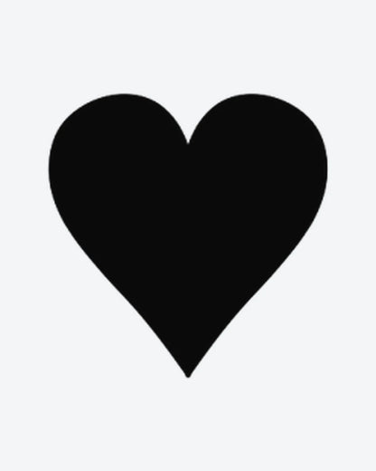 Black Heart semi-permanent tattoo design by INKY – Heart illustration, 0.5 x 0.5 in (1x1 cm), available at inkytatt.com