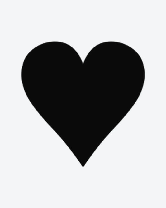 Black Heart semi-permanent tattoo design by INKY – Heart illustration, 0.5 x 0.5 in (1x1 cm), available at inkytatt.com