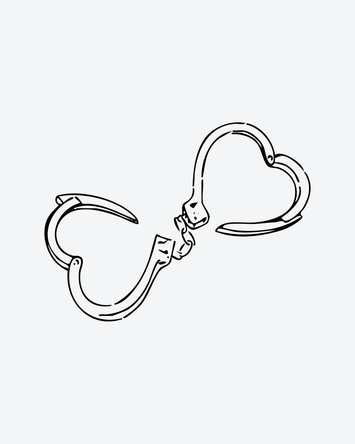 Love Unbound semi-permanent tattoo design by INKY – Fine Line, Heart, Chain illustration, 3 x 3 in (7x7 cm), available at inkytatt.com