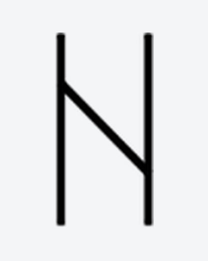 Rune N semi-permanent tattoo design by INKY – Fine Line, Geometric, Lines illustration, 0.5 x 0.5 in (1x1 cm), available at inkytatt.com