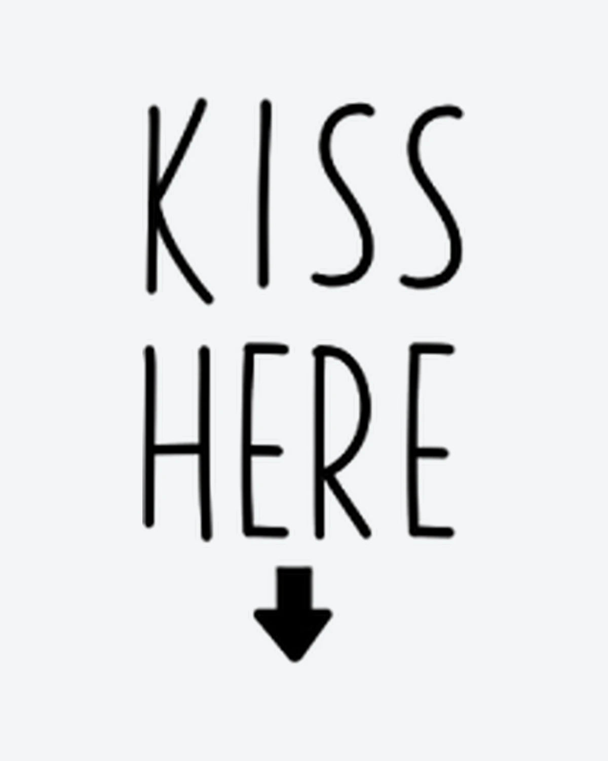 Kiss Here! semi-permanent tattoo design by INKY – Arrow illustration, 2 x 2 in (4x4 cm), available at inkytatt.com