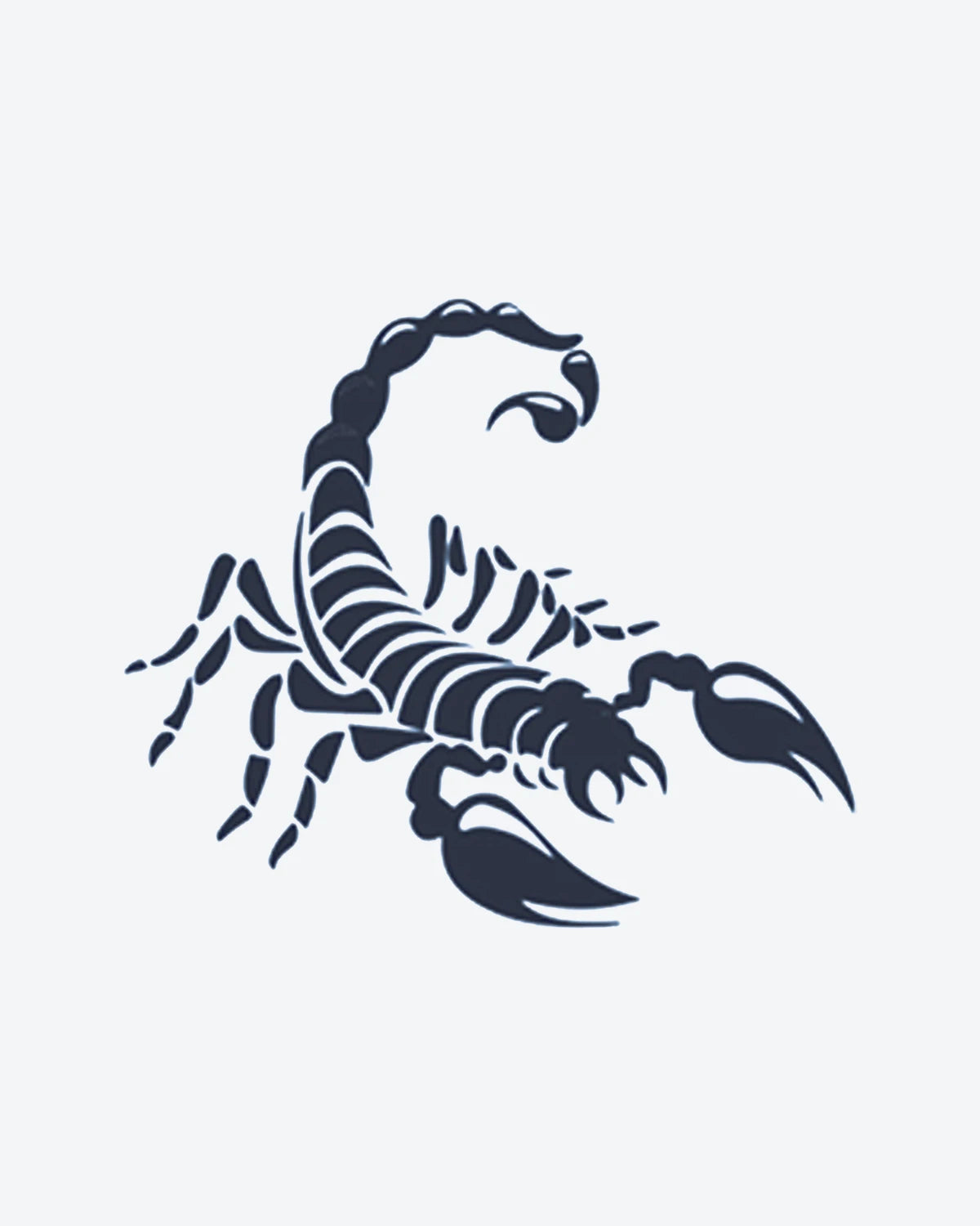 Bold Scorpion semi-permanent tattoo design by INKY – Scorpion, Silhouette illustration, 2 x 2 in (4x4 cm), available at inkytatt.com