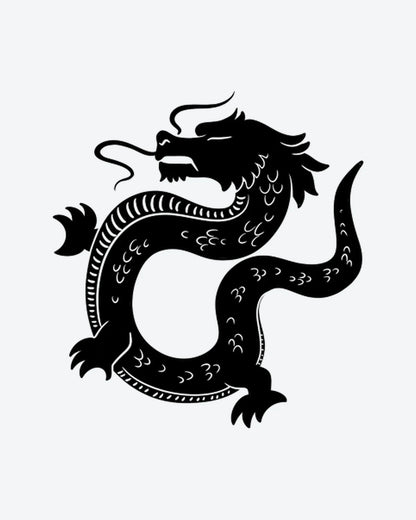 Dragon Art semi-permanent tattoo design by INKY – Dragon illustration, 2 x 2 in (4x4 cm), available at inkytatt.com