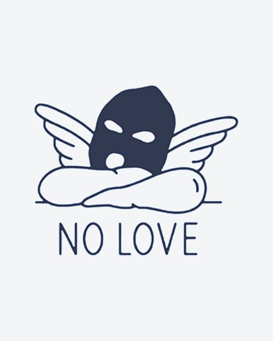 Angel No Love semi-permanent tattoo design by INKY – Fine Line, Wings, Cloud illustration, 2 x 2 in (4x4 cm), available at inkytatt.com