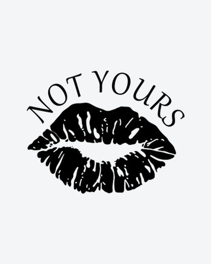 Not Yours semi-permanent tattoo design by INKY – Not Yours illustration, 2 x 2 in (4x4 cm), available at inkytatt.com