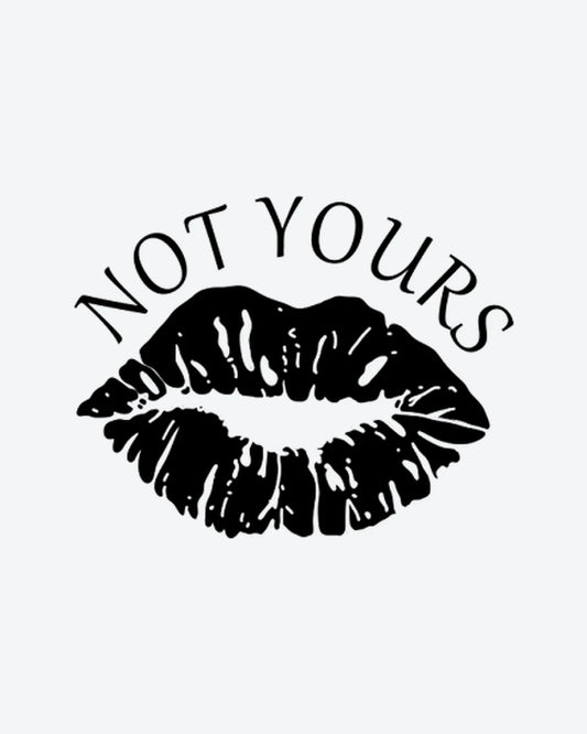 Not Yours semi-permanent tattoo design by INKY – Not Yours illustration, 2 x 2 in (4x4 cm), available at inkytatt.com