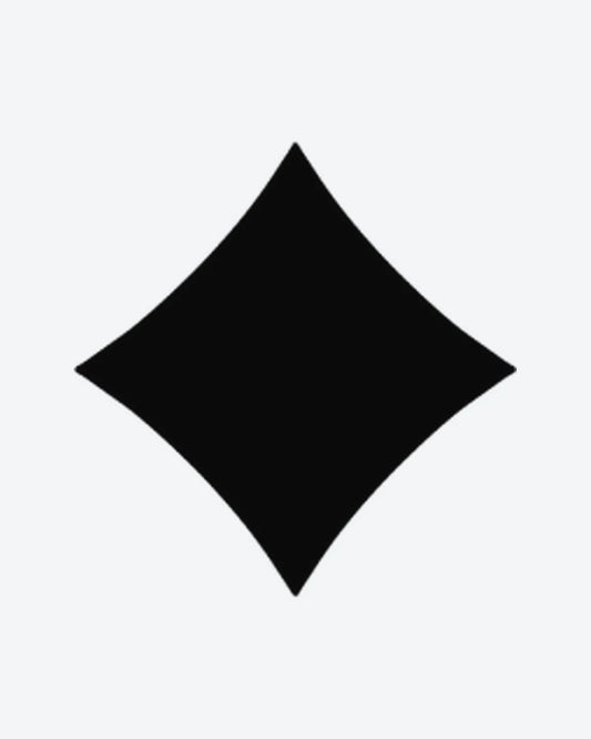 Diamond semi-permanent tattoo design by INKY – Diamond, Geometric illustration, 0.5 x 0.5 in (1x1 cm), available at inkytatt.com