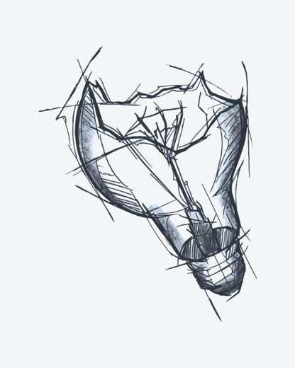 Idea Sketch semi-permanent tattoo design by INKY – Lines illustration, 3 x 3 in (7x7 cm), available at inkytatt.com