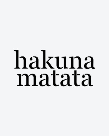 Hakuna Matata semi-permanent tattoo design by INKY – Lines illustration, 2 x 2 in (4x4 cm), available at inkytatt.com