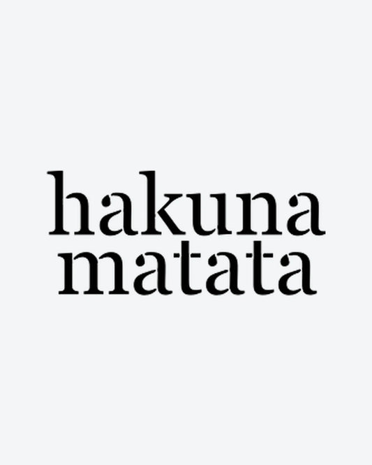 Hakuna Matata semi-permanent tattoo design by INKY – Lines illustration, 2 x 2 in (4x4 cm), available at inkytatt.com