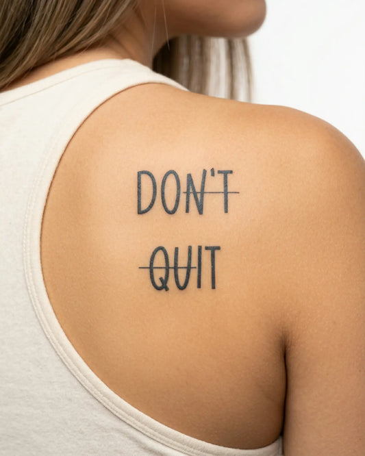 INKY Do It 2 semi-permanent tattoo applied on a woman – 3 x 3 in (7x7 cm) design, realistic ink look, lasts 10 days