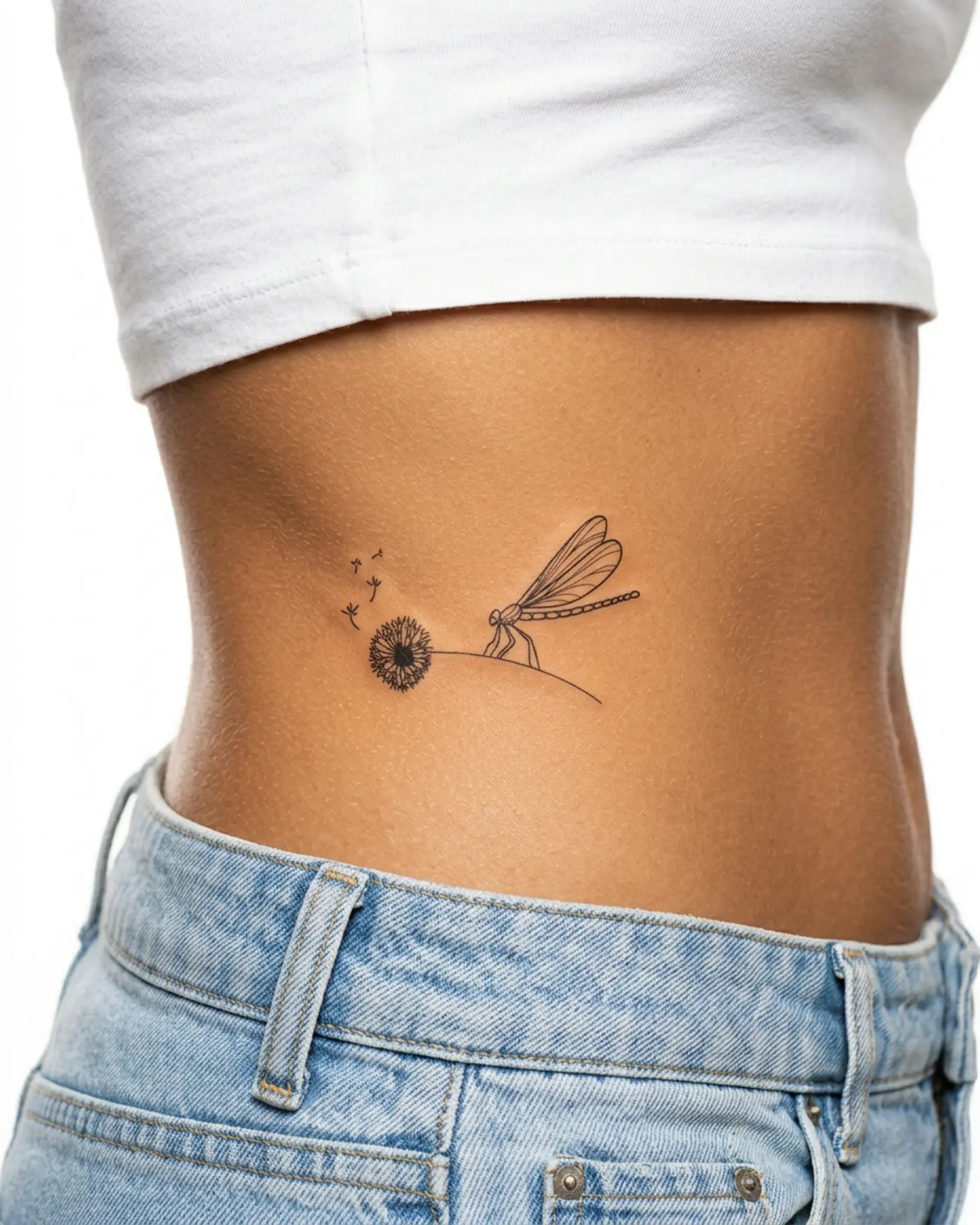 INKY Wishful Fligh semi-permanent tattoo applied on a woman – 3 x 3 in (7x7 cm) design, realistic ink look, lasts 10 days