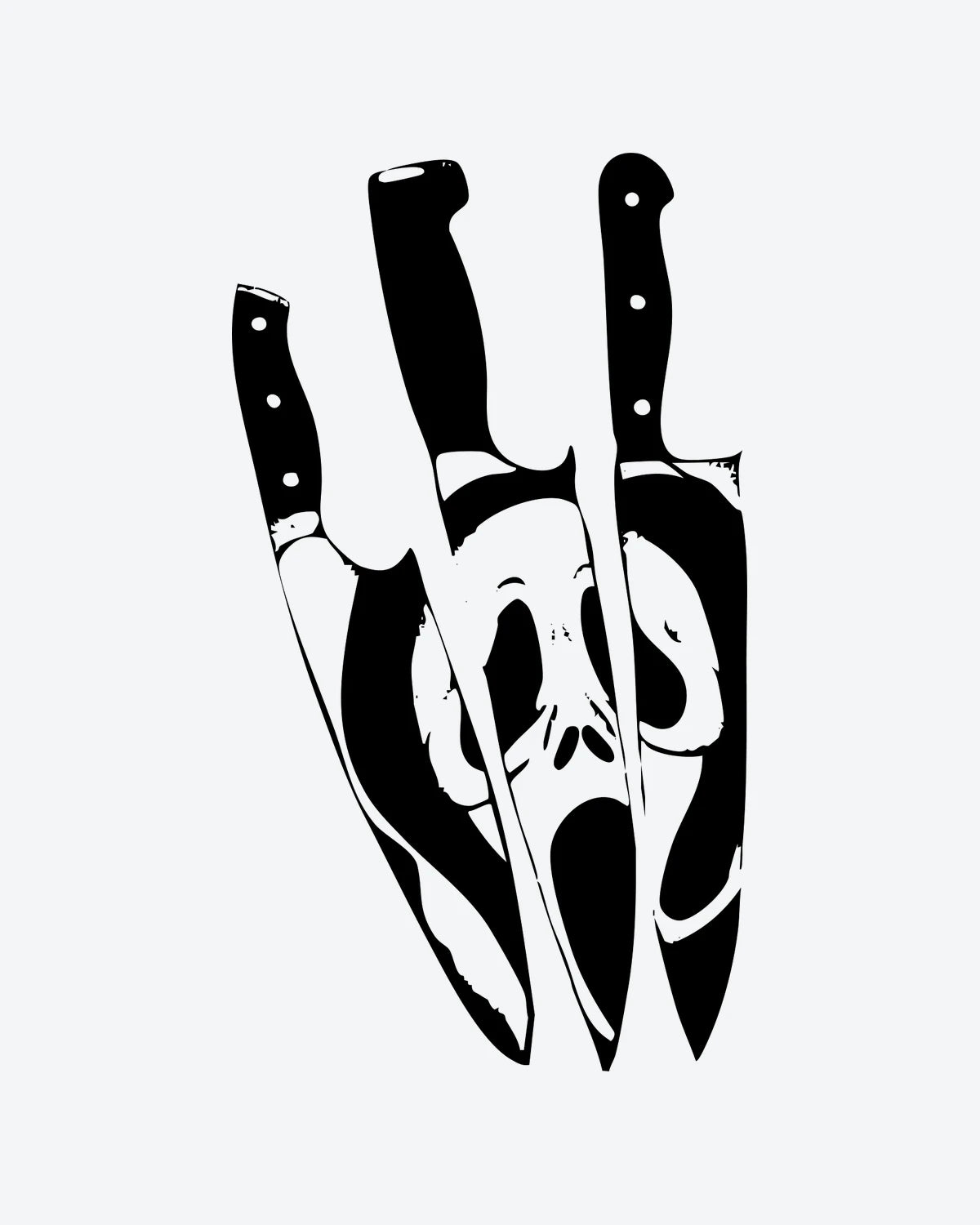 Scream Slash semi-permanent tattoo design by INKY – Eye, Silhouette illustration, 3 x 3 in (7x7 cm), available at inkytatt.com
