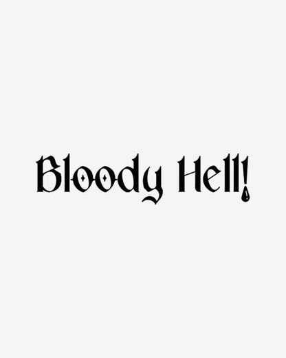 Bloody Hell semi-permanent tattoo design by INKY – Diamond illustration, 2 x 2 in (4x4 cm), available at inkytatt.com