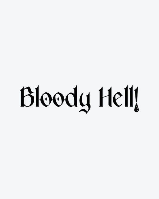 Bloody Hell semi-permanent tattoo design by INKY – Diamond illustration, 2 x 2 in (4x4 cm), available at inkytatt.com