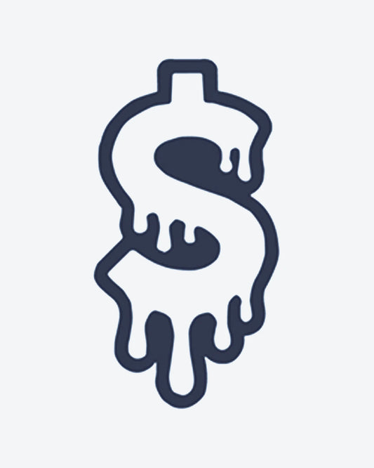 Drip Money semi-permanent tattoo design by INKY – Drip Money illustration, 0.5 x 0.5 in (1x1 cm), available at inkytatt.com