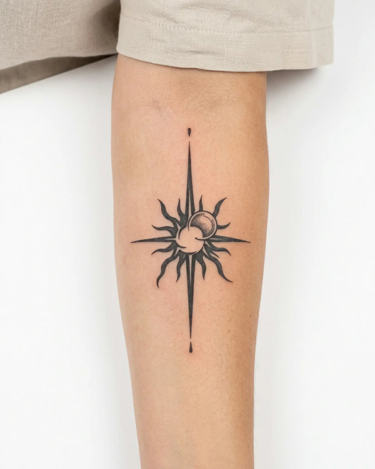 INKY Soluna semi-permanent tattoo applied on a woman – 2 x 4 in (6x10 cm) design, realistic ink look, lasts 10 days