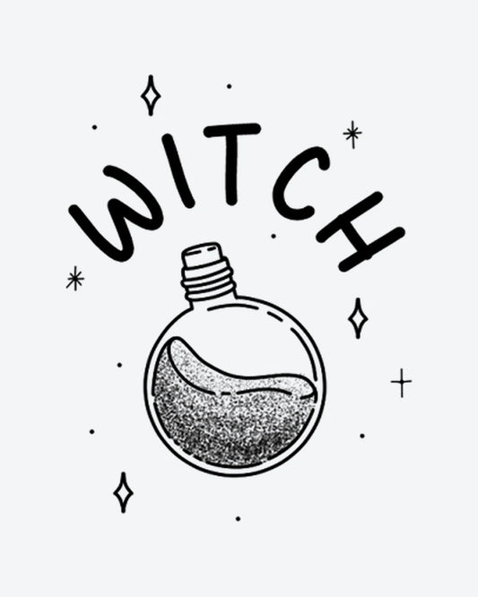 Witch's Brew Potion semi-permanent tattoo design by INKY – Sparkle, Diamond, Hand illustration, 2 x 2 in (4x4 cm), available at inkytatt.com