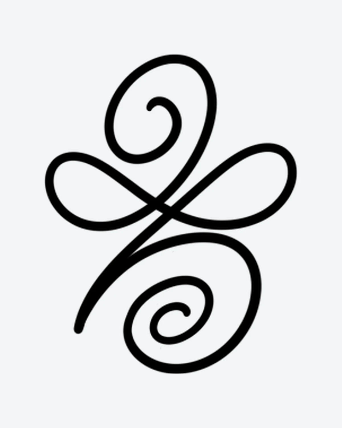 Serenity Knot semi-permanent tattoo design by INKY – Fine Line, Spiral illustration, 0.5 x 0.5 in (1x1 cm), available at inkytatt.com