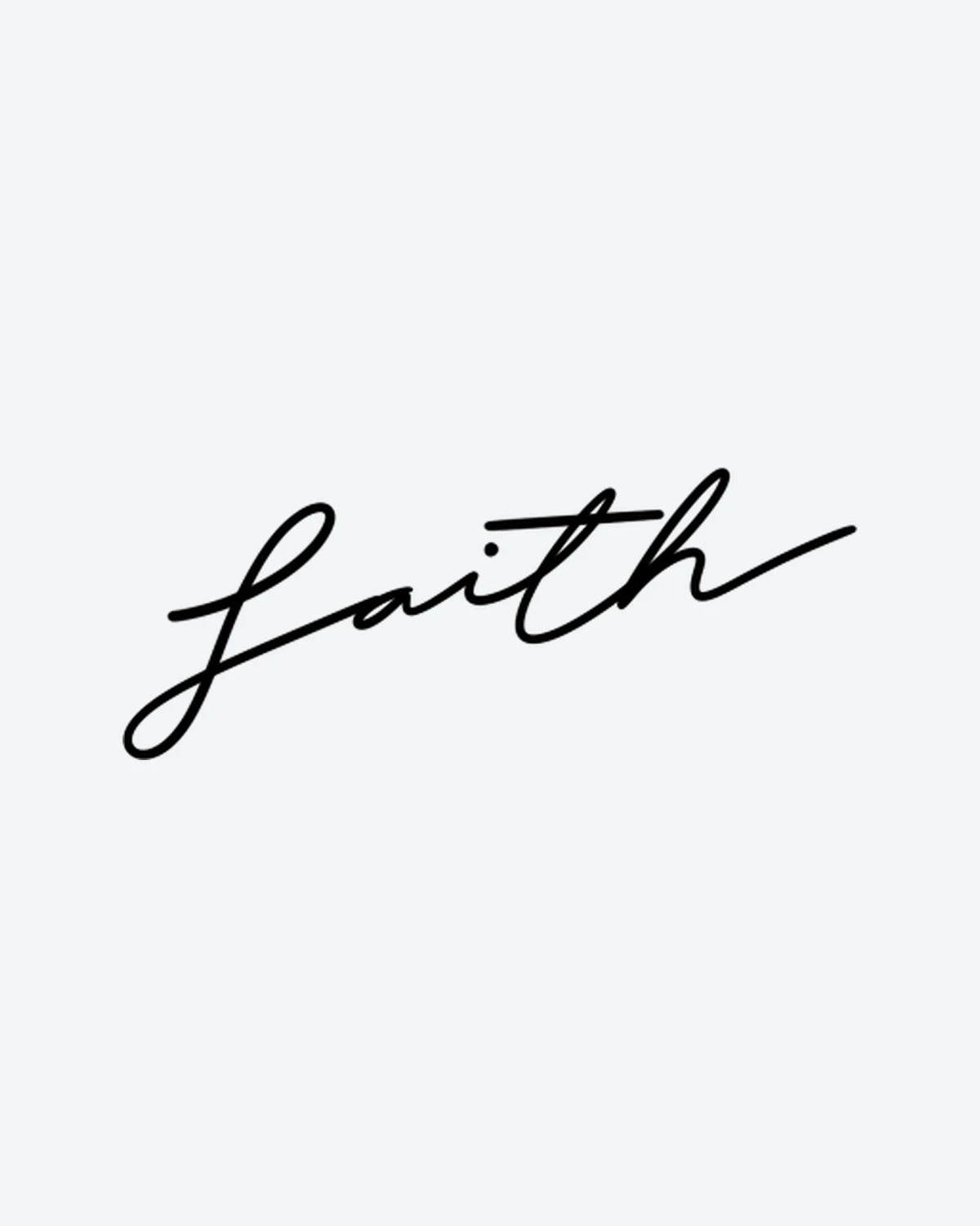 Faith semi-permanent tattoo design by INKY – Fine Line illustration, 2 x 2 in (4x4 cm), available at inkytatt.com