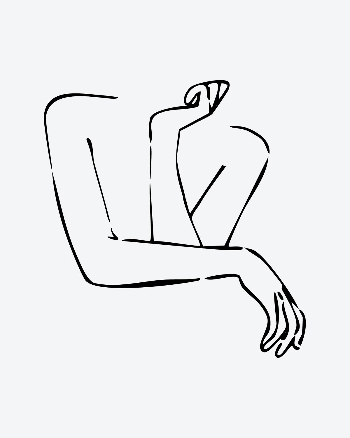 Body Lines semi-permanent tattoo design by INKY – Line Art, Fine Line, Lines illustration, 2 x 2 in (4x4 cm), available at inkytatt.com